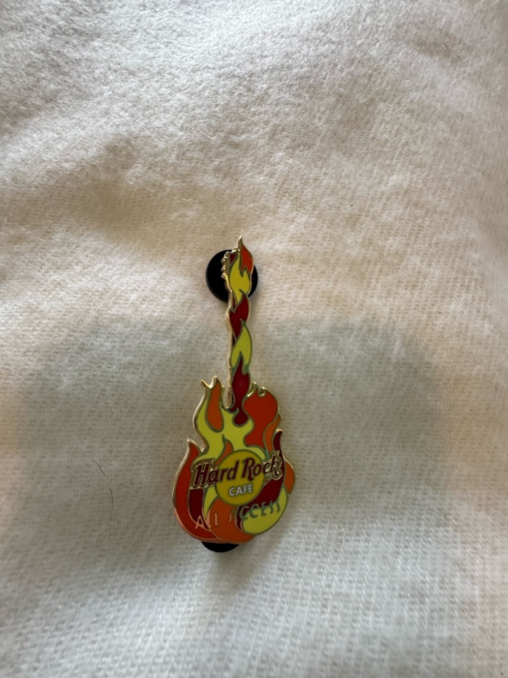 Hard Rock Cafe Flame Guitar Pin - Red, Yellow, Orange